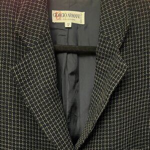 Giorgio Armani Le Collezioni Vintage Grid Print Blazer - Size 6 / 40 -